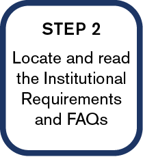 Institution Submission Step 2: Locate and read the Institutional Requirements and FAQs