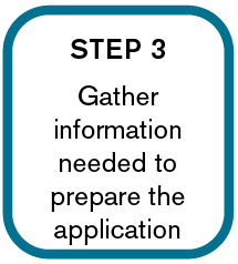 Step 3: Gather information needed to prepare the application