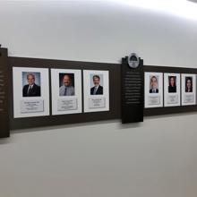 Awardees are honored in displays throughout the ACGME office space in Chicago