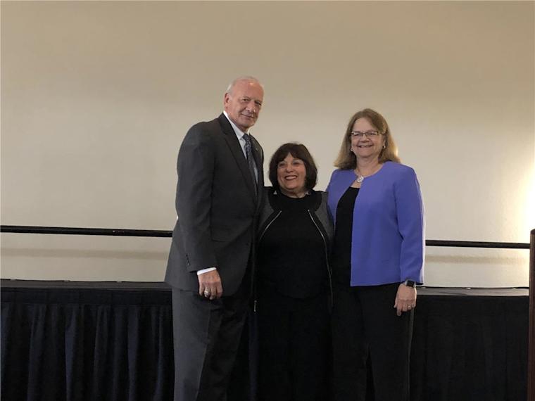 ACGME President and CEO Thomas J. Nasca, MD, MACP, Gienapp Awardee Carol Bernstein, MD, and ACGME Awards Committee Chair Diane Hartmann, MD