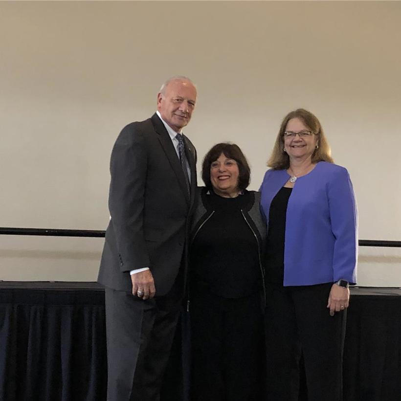 ACGME President and CEO Thomas J. Nasca, MD, MACP, Gienapp Awardee Carol Bernstein, MD, and ACGME Awards Committee Chair Diane Hartmann, MD