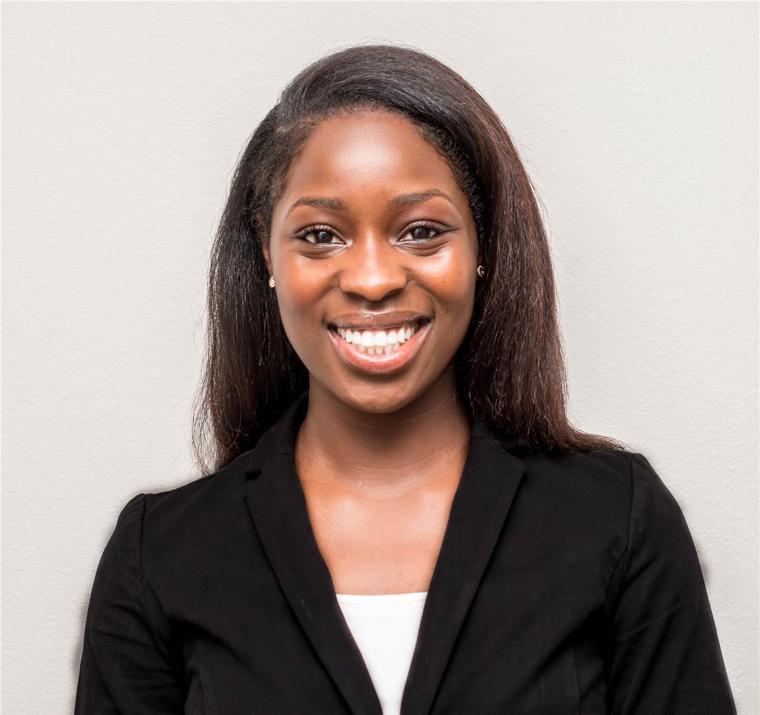 Lorene Cudjoe, co-author of the research presented in the poster &quot;Increasing Diversity and Inclusion in Graduate Medical Education through Mentorship&quot;