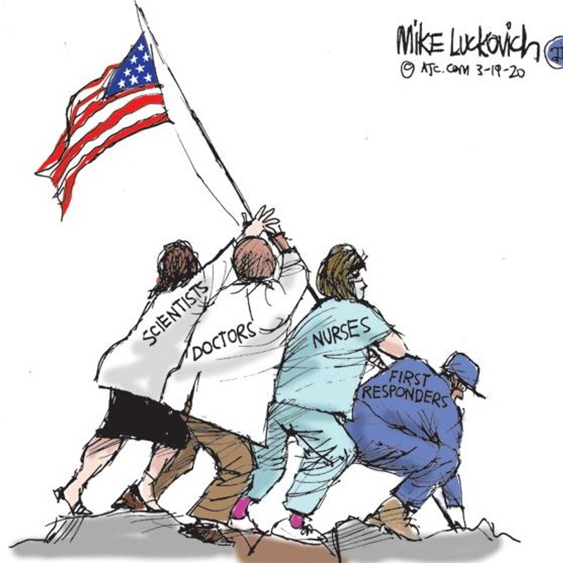 The frontlines.

Cartoon by Mike Luckovich of the Atlanta Constitution-Journal. www.ajc.com