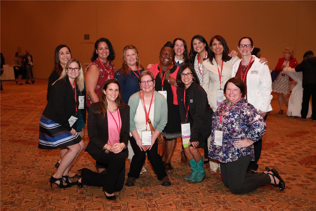 Dr. Juanita Braxton (center) and colleagues from the Association of Radiation Oncology Program Coordinators (AROPC) connecting at the 2018 ACGME Annual Educational Conference