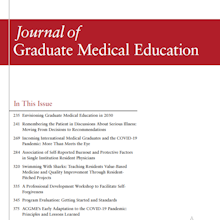 Cover of the June 2020 issue of JGME