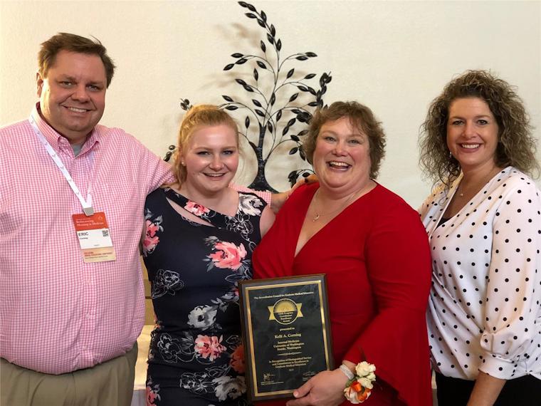 Kelli Corning with family and friends after receiving the 2019 ACGME GME Coordinator Excellence Award at the Annual Educational Conference